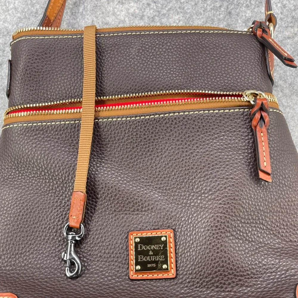 Dooney & Bourke Crossbody Bag Women Small Brown Pebble Leather shoulder Purse